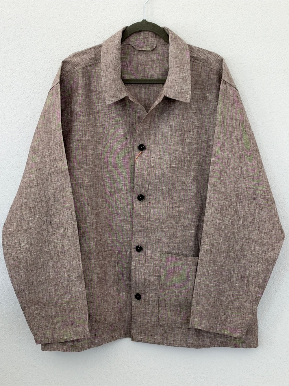 Quince 100% European Linen Chore Jacket Taupe Brown XXL NWT